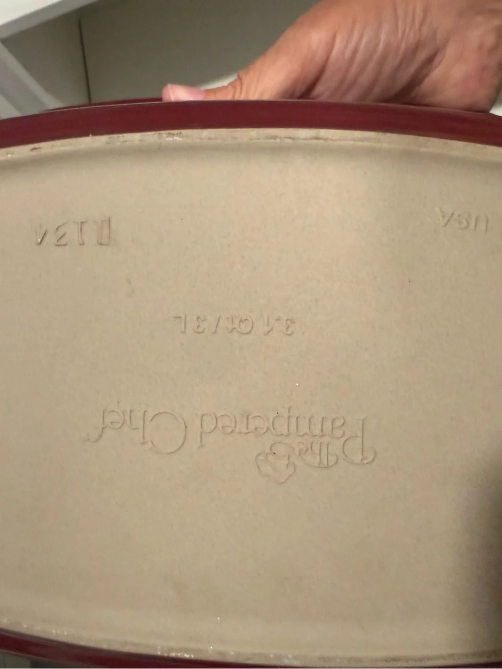 Pampered Chef Covered Ceramic Baker in Burgundy Red